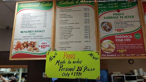 Menu at Pinos Deli and Subs restaurant, Rochester