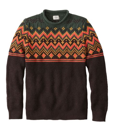 Men's L.L.Bean Organic Cotton Sweater, Crewneck, Fair Isle at L.L. Bean