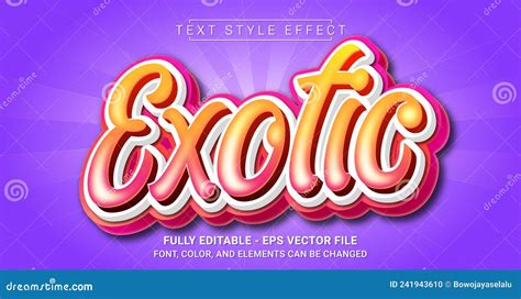 Exotic Text Style Effect stock vector. Illustration of spring - 241943610