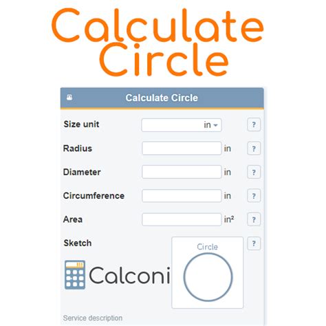 Calculate circle - area circumference radius diameter