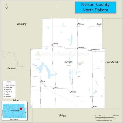 Map of Nelson County, North Dakota