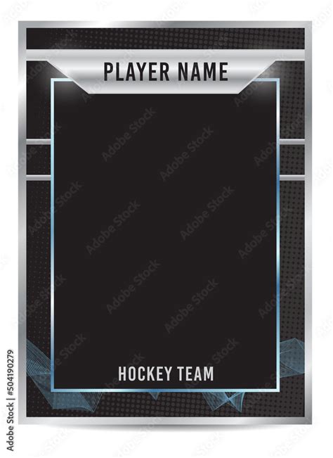 Hockey player trading card frame border template design Stock Vector | Adobe Stock