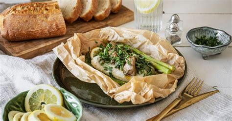 Parchment-baked fish with asparagus and artichokes | Recipe | Kitchen ...