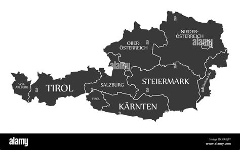 Mapa de austria vector fotografías e imágenes de alta resolución - Alamy