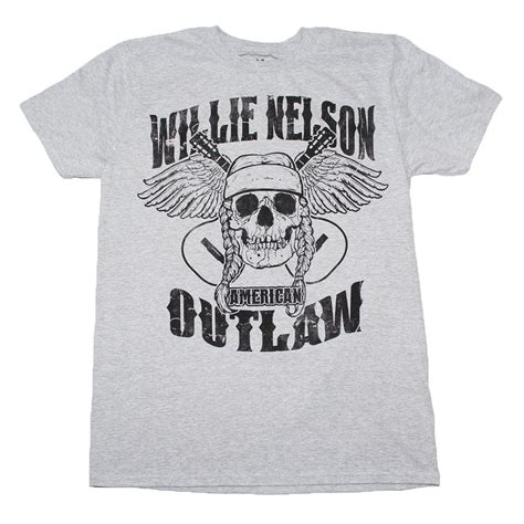 Willie Nelson - Willie Nelson Outlaw Skull T-Shirt - Walmart.com ...