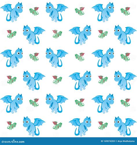 The Amazing of Cute Blue Baby Dragon Illustration, Cartoon Funny ...