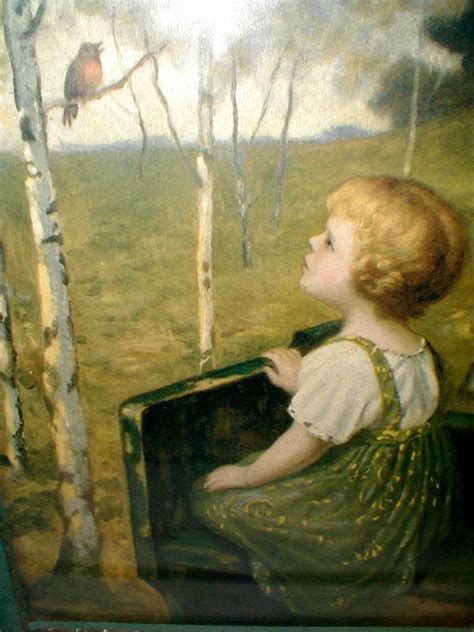 1930s Print Little Girl On Bench Watching Bird Surrounded By | Etsy