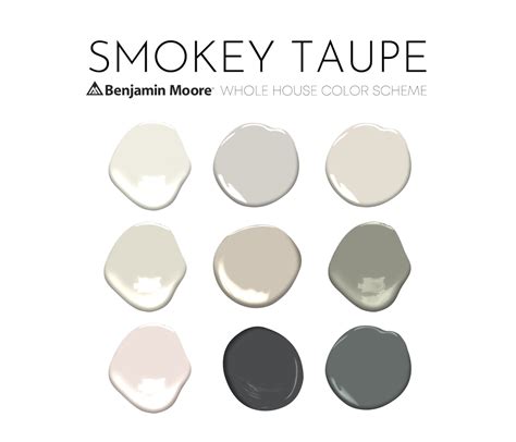 Smokey Taupe Benjamin Moore Paint Palette Soft Neutral Paint - Etsy