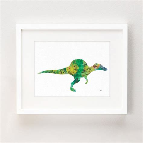 Dinosaur Watercolor Paintings Art Print Set of 6 Colorful - Etsy