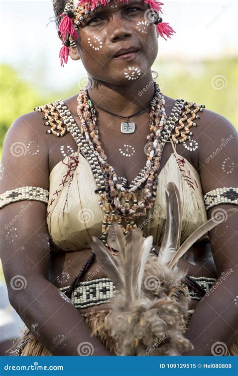 Dancing Girl Solomon Islands with Handmade Traditional Costume Editorial Image - Image of dress ...