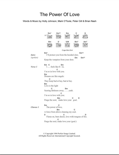 The Power Of Love - Guitar Chords/Lyrics | zZounds