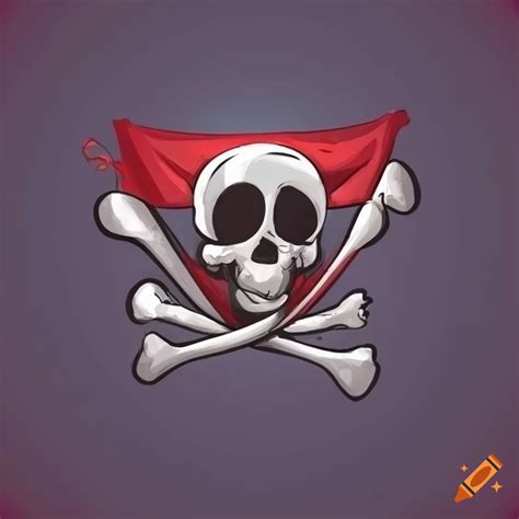 Stylized jolly roger flag design on Craiyon