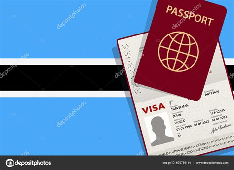 Visa Botswana Passport Botswanan Flag Background Vector Stock Vector by ©dikobrazik 679786114