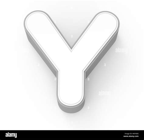 white letter Y, 3D rendering graphic isolated on white background Stock ...