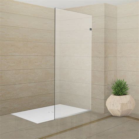 Symple Stuff Boivin Stationary 30" x 76" Frameless Fixed Glass Panel | Wayfair | Glass shower ...