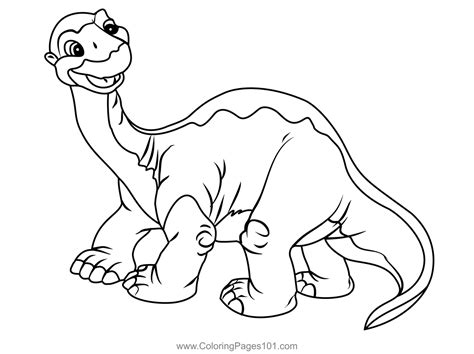 Littlefoot From The Land Before Time Coloring Page for Kids - Free The Land Before Time ...