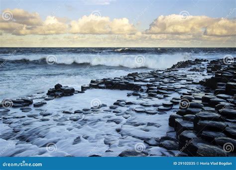 Waves at Sunrise at the Famous Giant S Causeway Stock Image - Image of texture, giant: 29102035