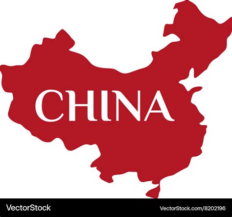 High detailed red china map Royalty Free Vector Image