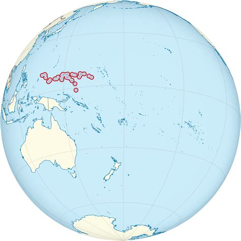 Location of the micronesia in the World Map