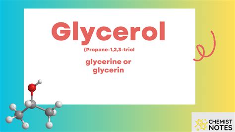 Glycerol or glycerine - Detailed Explanation, Preparation, Metabolism ...