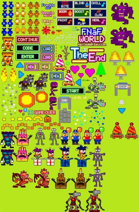 Fnaf World Halloween Edition Sprites by gabriel444 on DeviantArt