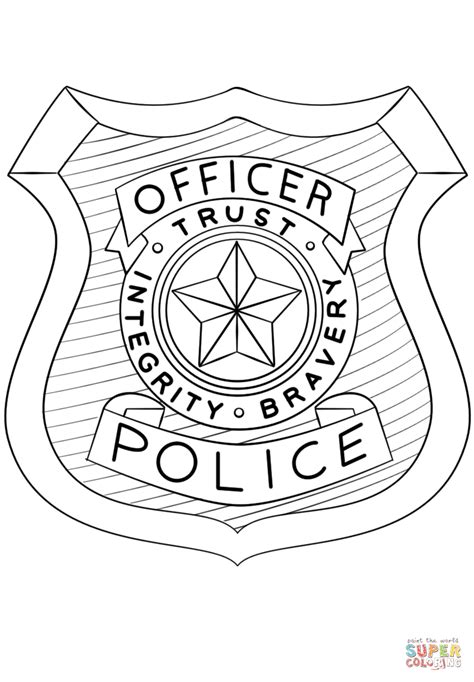 Police Officer Badge coloring page | Free Printable Coloring Pages Nick Jr Coloring Pages, Adult ...