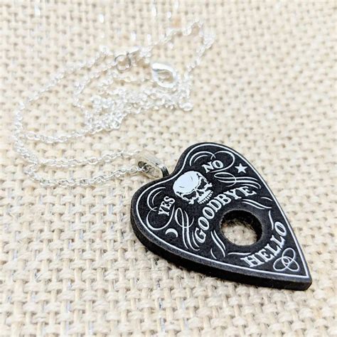 Black Spirit Board Planchette Pendant Necklace - Screamers Costumes