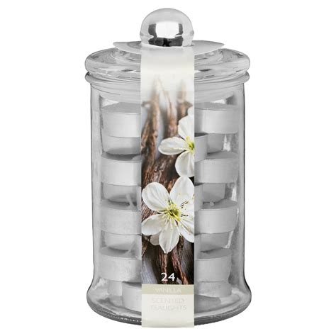 Scented Tealights Jar 24pk - Vanilla | Candles - B&M