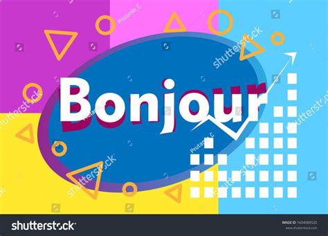 bonjour has mean hello, beautiful greeting card background or template banner with education ...