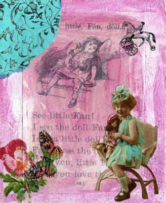 Vintage Collage Art ~ Little Fan - Karen's Whimsy