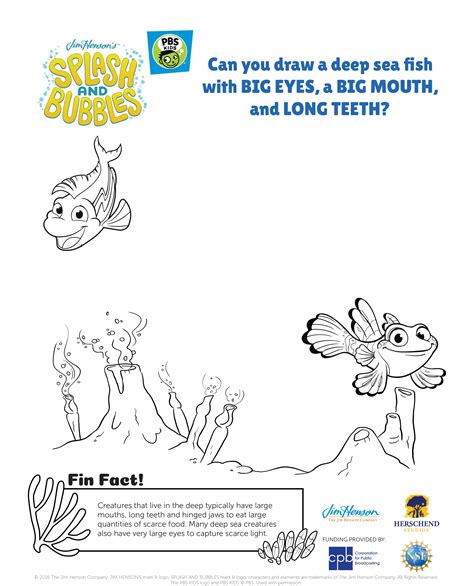 Can you draw a deep sea fish? #SplashandBubbles #PBSKids | Animal coloring pages, Pbs kids ...