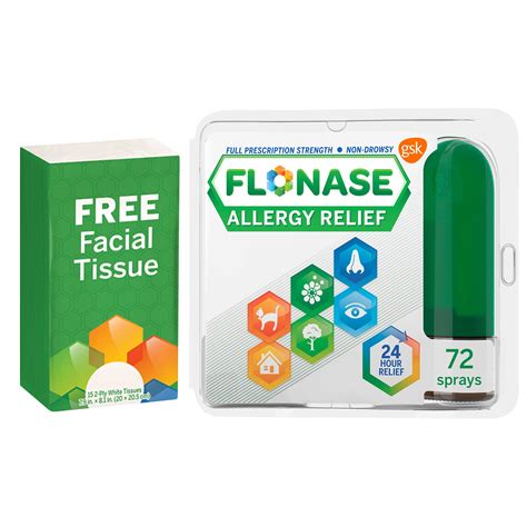 Flonase Allergy Relief Nasal Spray - 72 Sprays, Non-Drowsy 24-Hour Allergy Medicine with Bonus ...