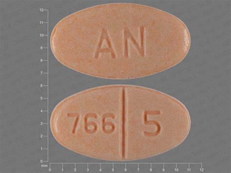 Pill Finder: AN 766 5 Peach Elliptical / Oval - Medicine.com