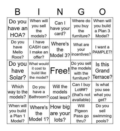 Weekend Bingo Card