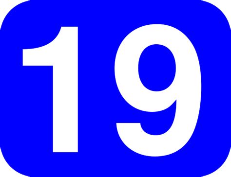 Blue Number 19 Clip Art