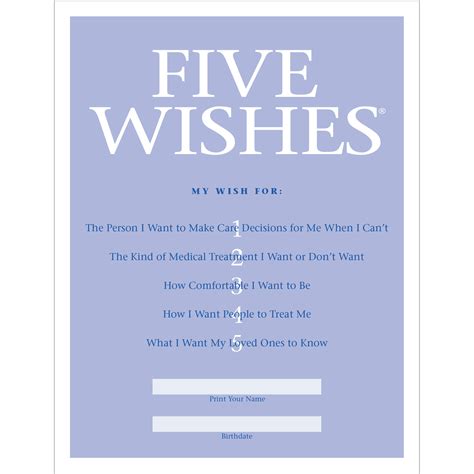 5 Wishes Free Printable Version - Printable Form, Templates and Letter