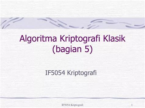 PPT - Algoritma Kriptografi Klasik (bagian 5) PowerPoint Presentation, free download - ID:5061620