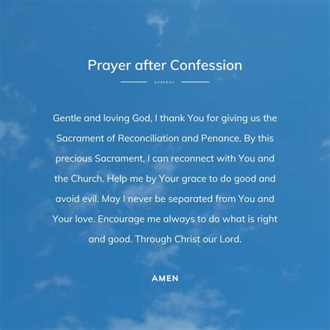 Prayer after Confession