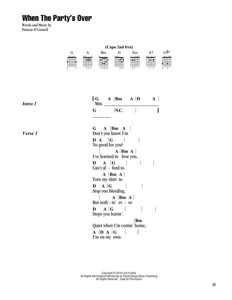 when the party's over by Billie Eilish - Guitar Chords/Lyrics - Guitar ...