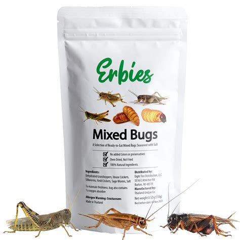 Buy Erbies Edible Bugs Mixed Trail Mix, 15g Bag, Seasoned and Crunchy ...