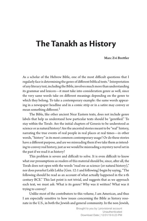 (PDF) The Tanakh as History