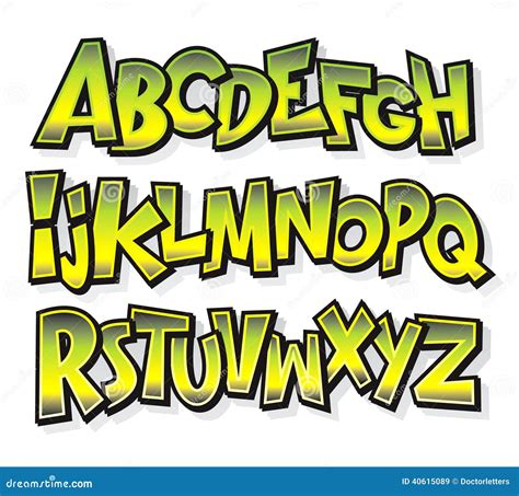 Cartoon Comic Font Alphabet. Vector Stock Vector - Image: 40615089