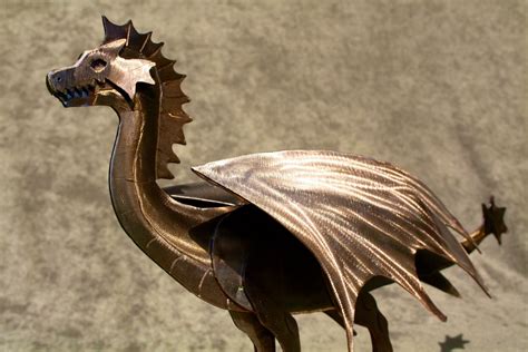 Mini Metal Dragon Sculpture by Davisbrothers on Etsy