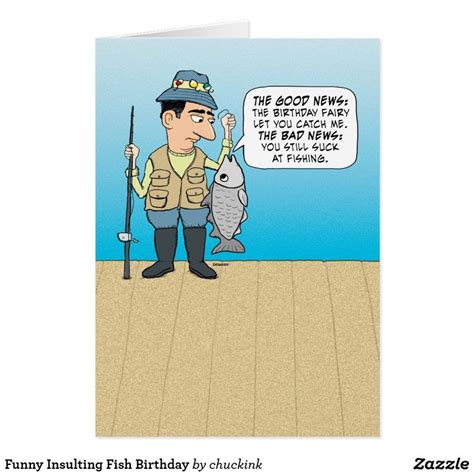 Funny Insulting Fish Birthday Card | Zazzle.com | Fishing birthday cards, Funny birthday cards ...