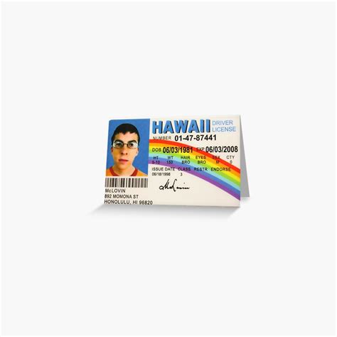 "McLovin ID" Greeting Card for Sale by stan19 | Redbubble