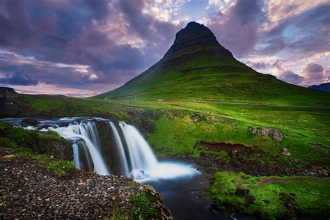 Premium Photo | Kirkjufell mountain and waterfall