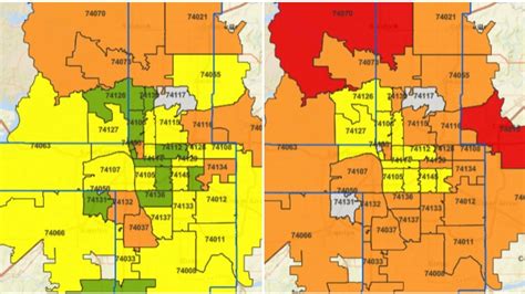 Tulsa County ZIP code map tracking increase in COVID-19 infections one ...