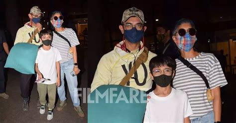 Aamir Khan, Kiran Rao and Azad Rao Khan spotted at the airport | Filmfare.com