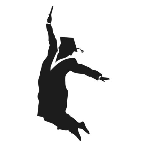 Graduate jumping silhouette - Transparent PNG & SVG vector file