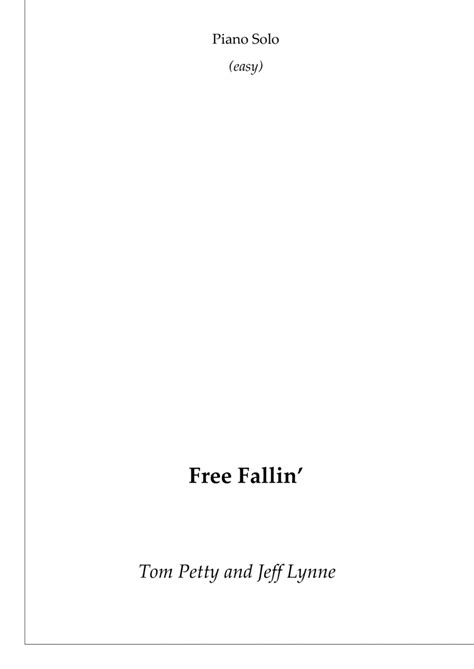 Free Fallin' (arr. Passoni Music) by John Mayer Sheet Music for Piano & Vocal at Sheet Music Direct